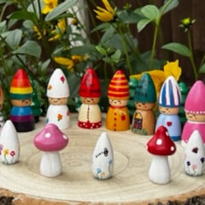 Small world wooden gnomes