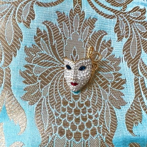 Vintage Swarovski Crystals Enamel Masquerade Mask Brooch