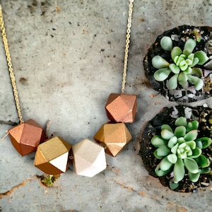 Womens Unique Necklace, Colorful Necklace, Gift For Her, Mothers Day Gift, Statement Necklace, Geometric Wooden Beads, Gift For Her