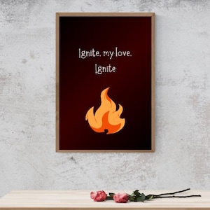 Shatter me insipred Wall Art | Ignite Wall Art | Aaron Warner | Digital Download | Tahereh Mafi | Booktok | JPG | Bookish Decor |