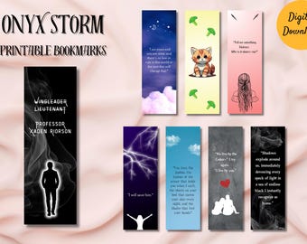 Marcapáginas Onyx Storm: Set imprimible inspirado en Rebecca Yarros (Descarga digital)