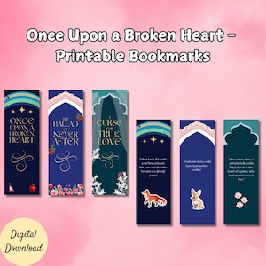 Printable Bookmarks inspired by Once Upon a Broken Heart by Stephanie Garber | Booktok | Print and Cut | Digital Download | Prince of Hearts