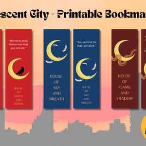 Printable Bookmarks inspired by The Crescent City series by Sarah J. Maas | Booktok | Print and Cut | Instant Download | Digital Download