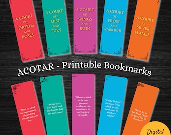 Marcapáginas imprimibles inspirados en la serie La corte de rosas y espinas de Sarah J. Maas / ACOTAR / Booktok / Imprimir y cortar / Descarga instantánea
