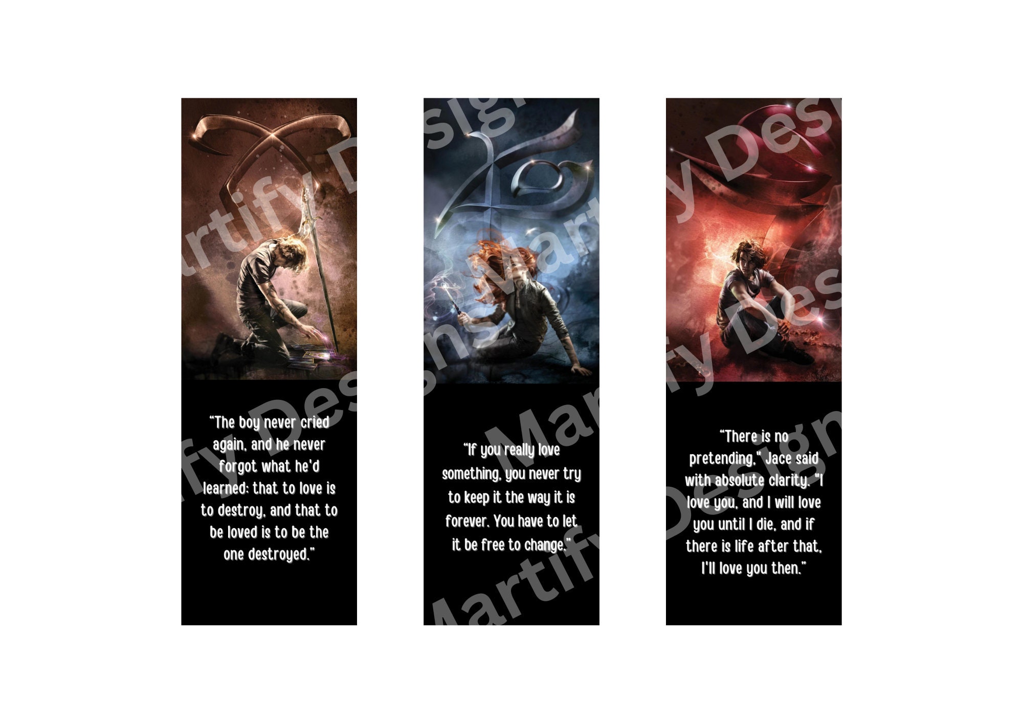 6 Printable Bookmarks Inspired by the Mortal Instruments - Etsy