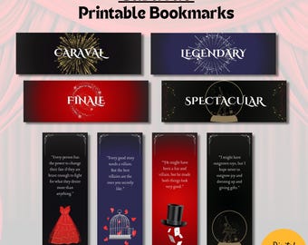 Marcapáginas imprimibles de la serie Caraval: inspirados en Stephanie Garber (descarga digital)