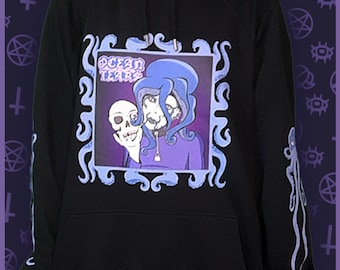 Ocean Tears Hoodie, Goth Aesthetic Clothing, Unisex Hoodie, Gothic Clothing, Cotton Hoodie, Emo Clothing, Emo Hoodie, Grunge Hoodie