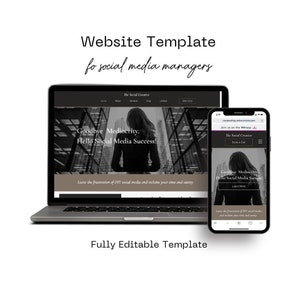 Wix Website Template for Social Media Managers, Social Media Agency Template for Wix, Social Media Manager Website