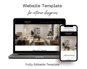 WIX Website Template Interior Design - Etsy
