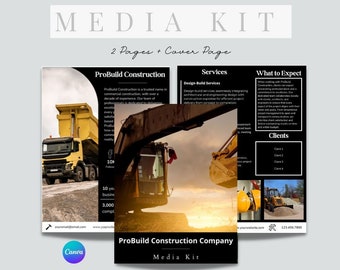 Contractor Media Kit, Marketing Toolkit for Construction Company, Company Profile for General Contractor, Business Service Portfolio Flyer