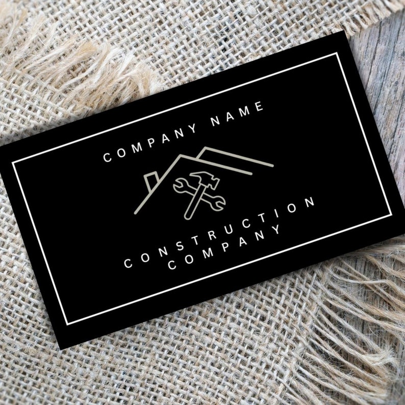 Custom Construction Business Card, General Contractor Card, Handyman