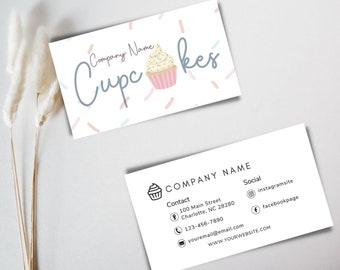 Bakery Business Card, Cupcake Business Card, Baker Business Card, Dessert Business Card, Pastry Business Card, Custom Business Card
