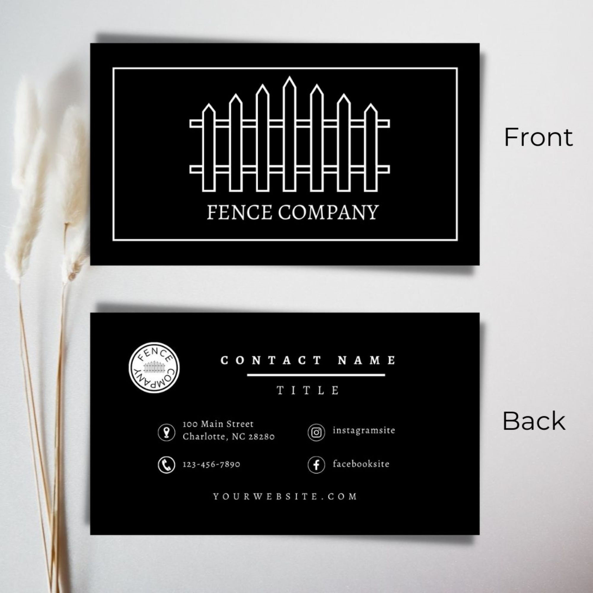 Fence Company Business Card, Fence Business Card, Fence Builder