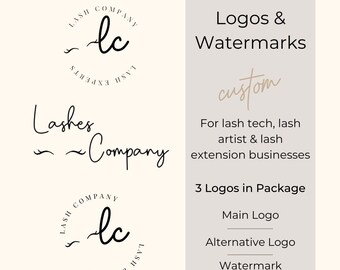 Logo Design for Lash Artist, Eyelash Logo & Watermark Package, Lash Technician Logo, Lashes Logo Design, Eyelash Extension Business