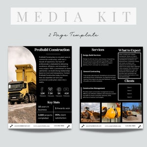 Contractor Media Kit, Marketing Toolkit for Construction Company, Company Profile for General Contractor, Business Service Portfolio Flyer image 2