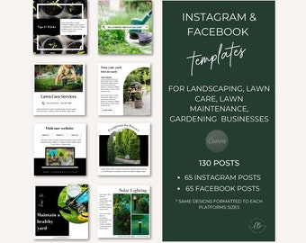 Landscaping Business Social Media Carousel Post Templates, Lawn Care Marketing, Lawn Maintenance Service Posts, Landscaper Post, Lawn Mowing