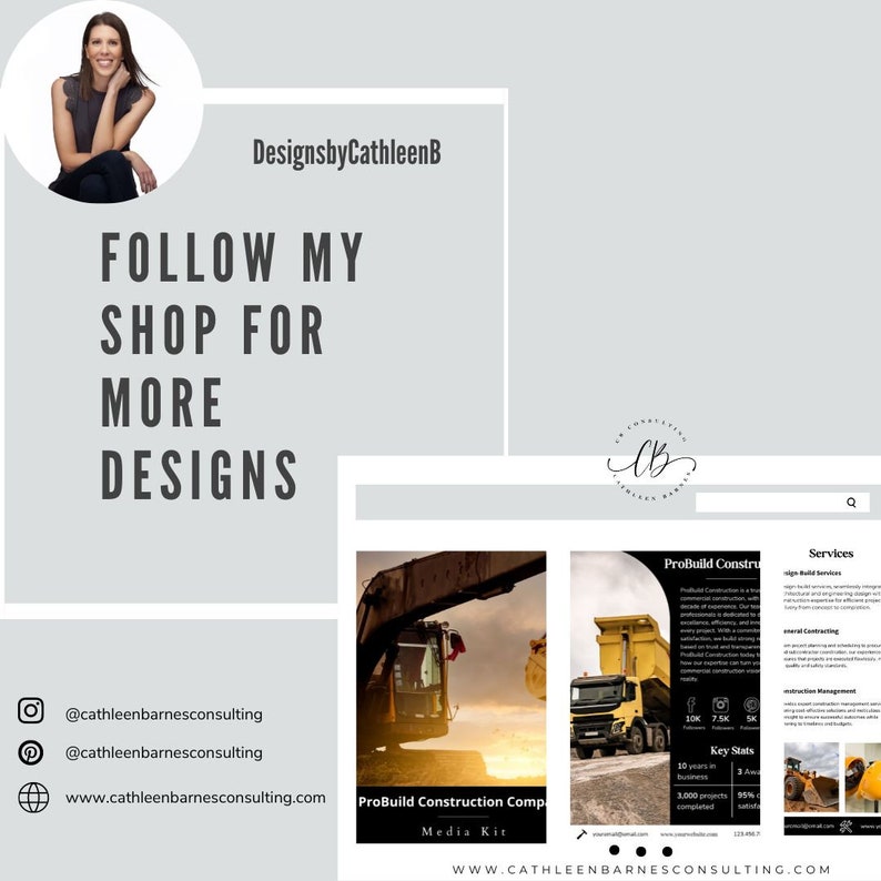 Contractor Media Kit, Marketing Toolkit for Construction Company, Company Profile for General Contractor, Business Service Portfolio Flyer image 9
