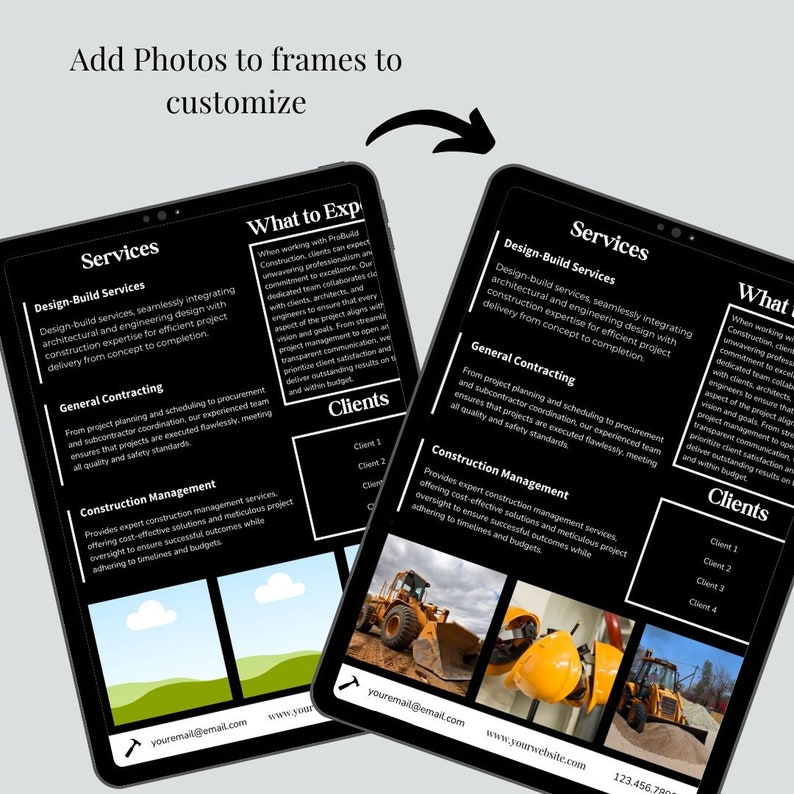 Contractor Media Kit, Marketing Toolkit for Construction Company, Company Profile for General Contractor, Business Service Portfolio Flyer image 4