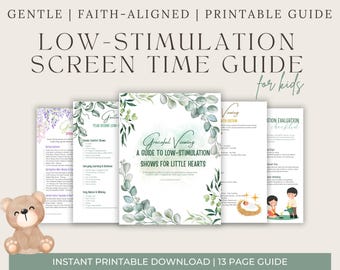 Low-Stimulation Kids Shows Guide | Gentle Screen Time (Instant PDF Download)