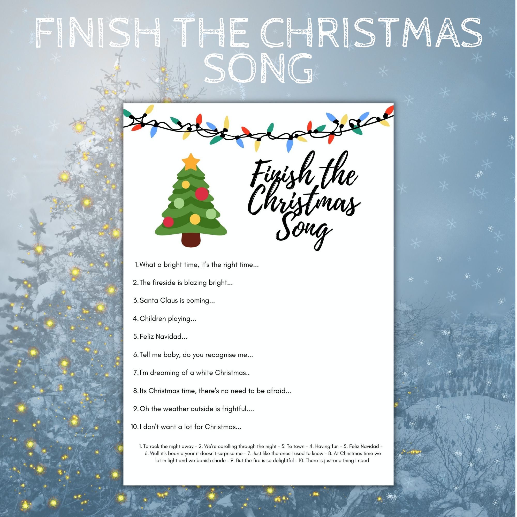 Printable Christmas Family Game Bundle Etsy