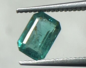 Natural Emerald Rectangle Faceted 6.5x4.5mm Loose Green Gemstone 0.85ct