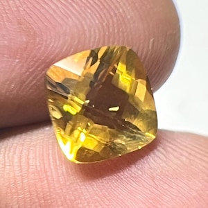 Golden Yellow Citrine Square Faceted Gemstone | 10x10mm Loose 4.10 Carat Citrine | Natural Citrine for Fine Jewelry, Healing Crystal