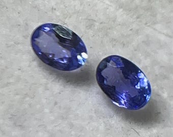 Natural Tanzanite Oval Faceted Pair – 6x4mm | 1.00 Carat | Blue Violet Loose Gemstones