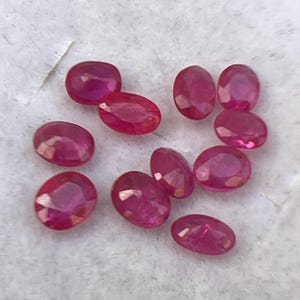 5x4mm Natural Ruby Oval Faceted Mini Melee Lot Loose Ruby Gemstones 3.55 Carat