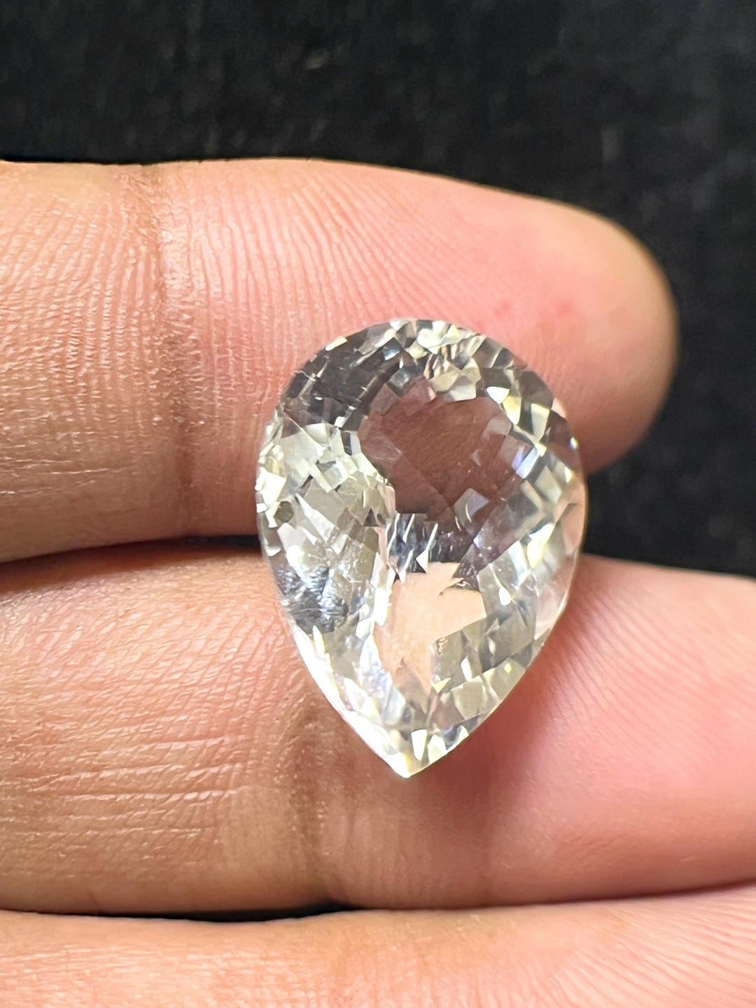 Faceted White Quartz Pear Cut Gemstone: 15x20mm Teardrop Crystal - Etsy