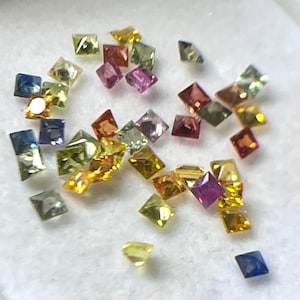 Naturlig Multi Safir Mini Parti | Fyrkantig Slipning 2,5 mm | 5,50 CRT