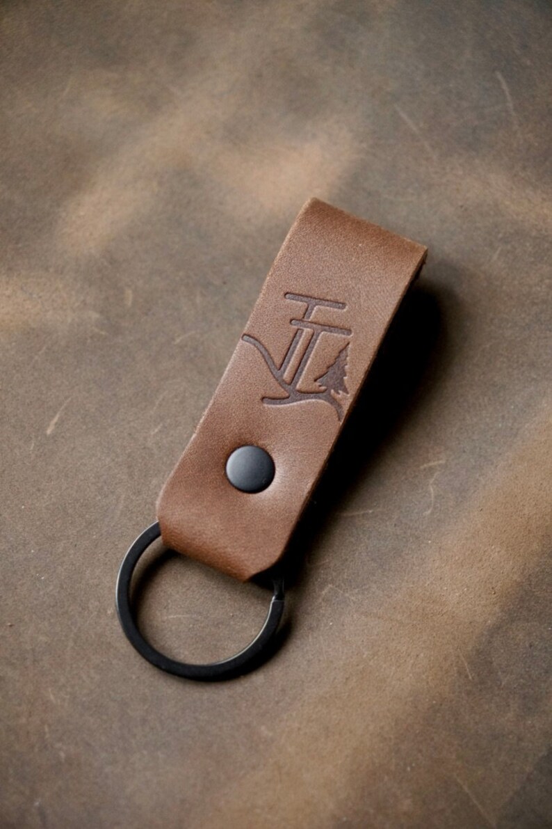 Keychain Leather Peronalized Leather Key Gift Custom Leather Keyring Custom KeyChain image 6