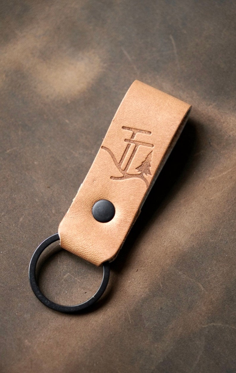 Keychain Leather Peronalized Leather Key Gift Custom Leather Keyring Custom KeyChain image 5