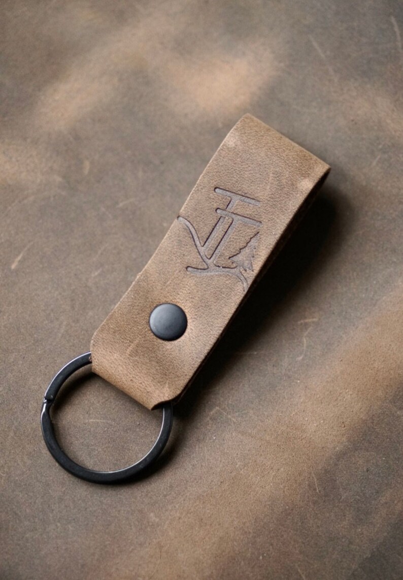 Keychain Leather Peronalized Leather Key Gift Custom Leather Keyring Custom KeyChain image 7