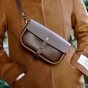Leder Bauchtasche, 4 in 1 Leder Umhängetasche - Fannypack, Geldbörse, Crossbody, Clutch