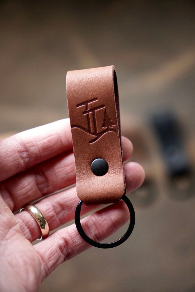 Keychain Leather Peronalized Leather Key Gift Custom Leather Keyring Custom KeyChain image 4