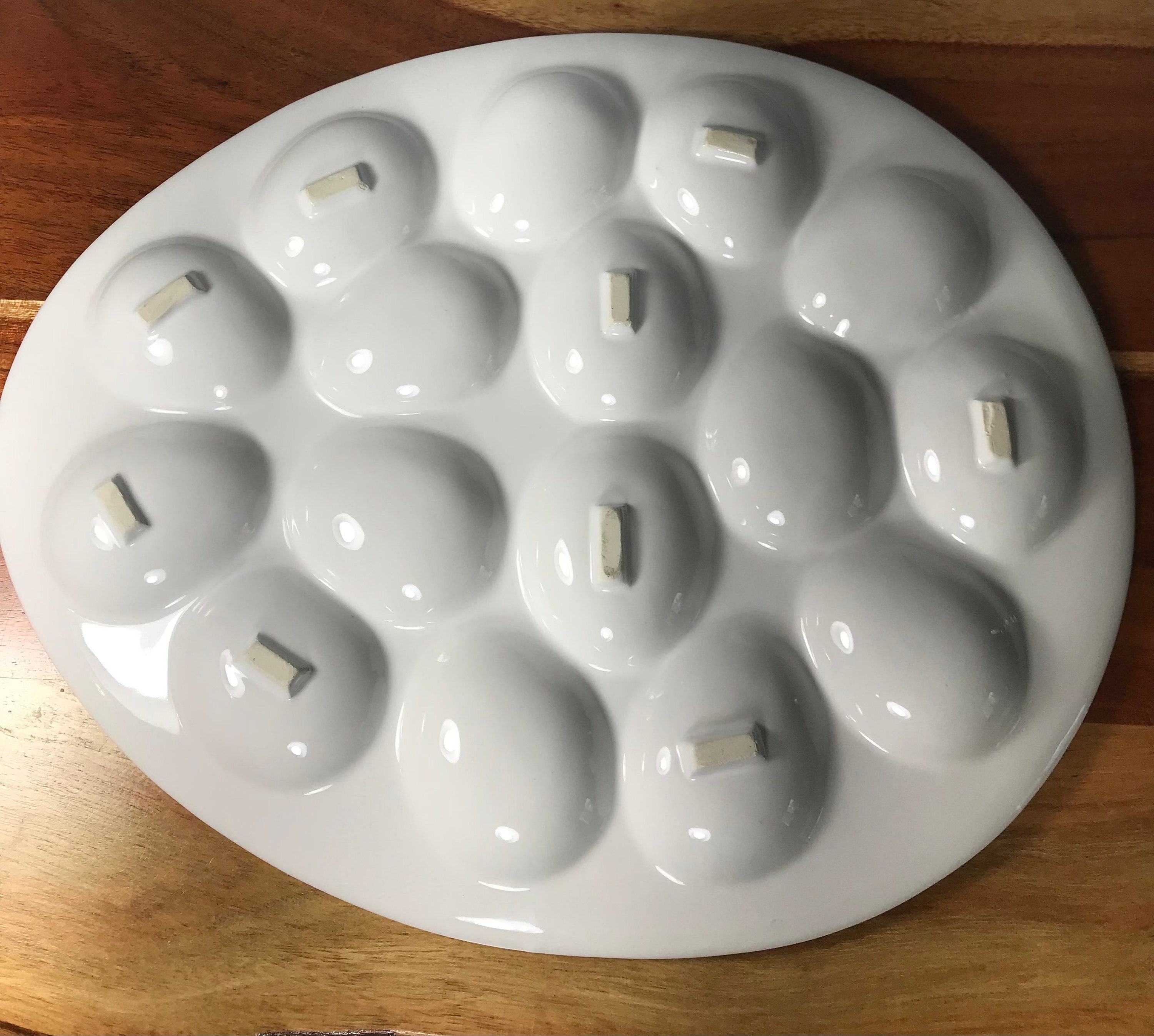 White Deviled Egg Plate Platter Serving Tray 16 Egg Slots Etsy