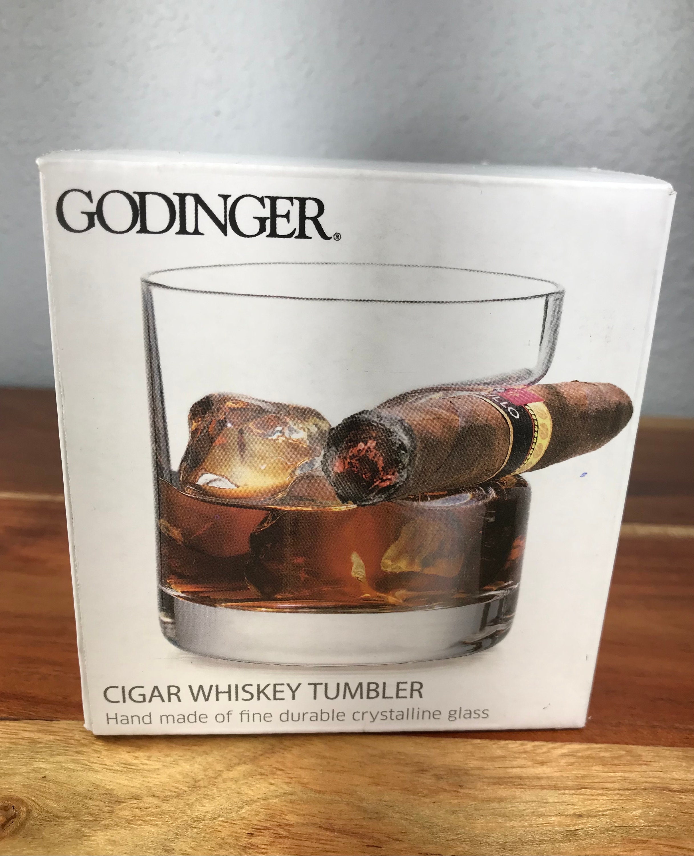 Godinger 12 Oz Double Old-Fashioned Whiskey Glass - Cigar & Whisky Tumbler, Rocks Lowball, Handmade