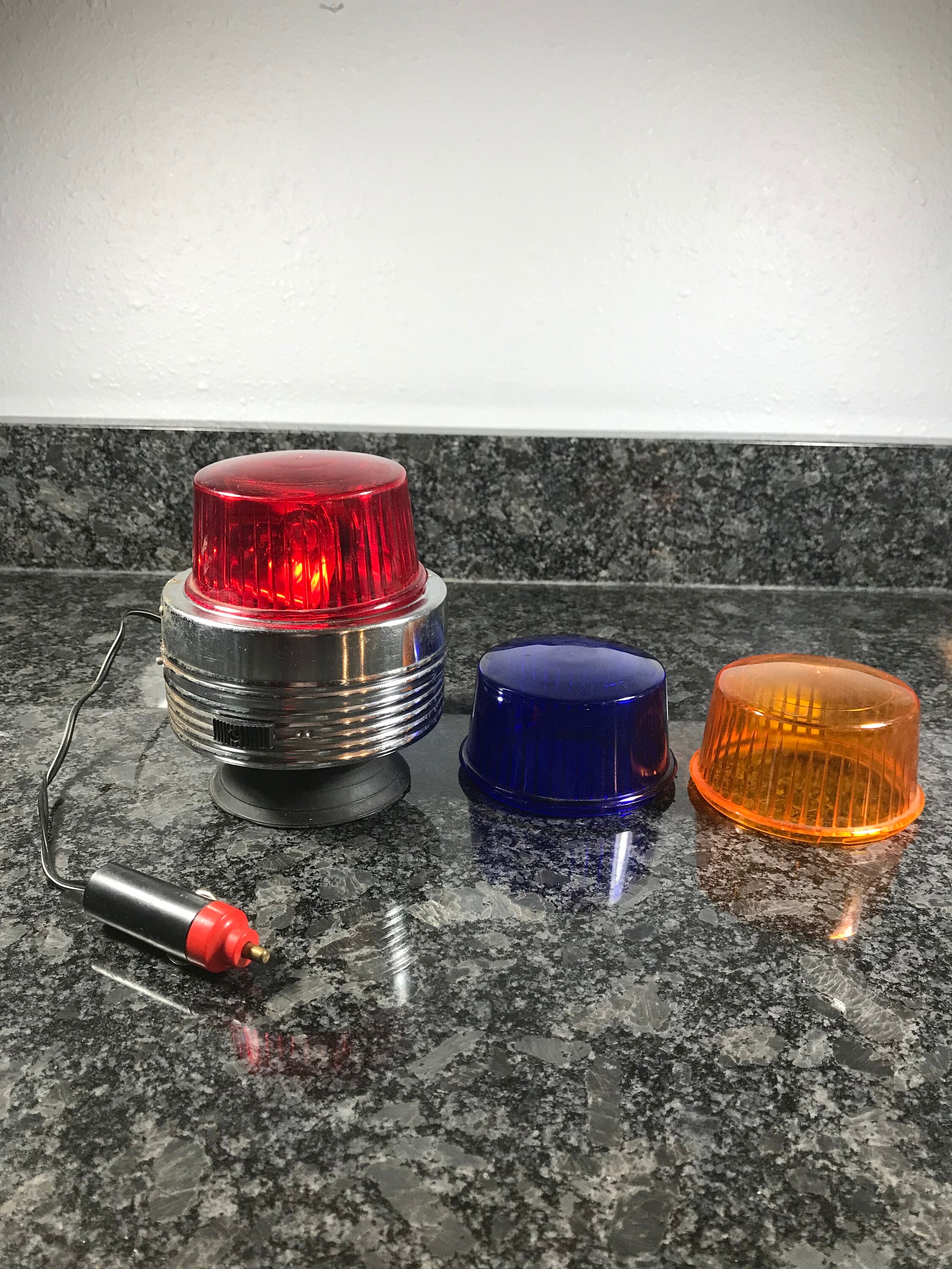 Vintage Emergency Beacon Light With Suction Base Red Blue Etsy