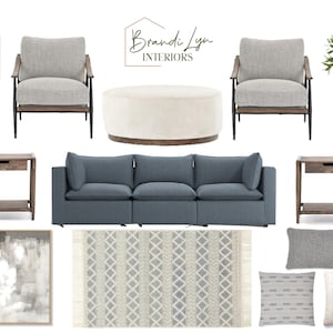 Interior Design/ Custom Room Design/ Mood Board and Shopping List