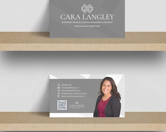 Financial Advisor Business Cards Template, Wealth Manager Professional, Investment Planning, Accounting Finance Cards Canva Design