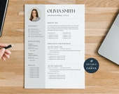 Modern Resume Template Pack, CV Templates Canva, 2 Page, Creative Design, Single Page Resume, Professional Gray Resume, Minimal Executive