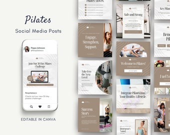 Pilates Instagram Templates | Pilates Coach Instagram Posts | Pilates Instructors Instagram | Pilates Social Media Instagram Posts | Pilates