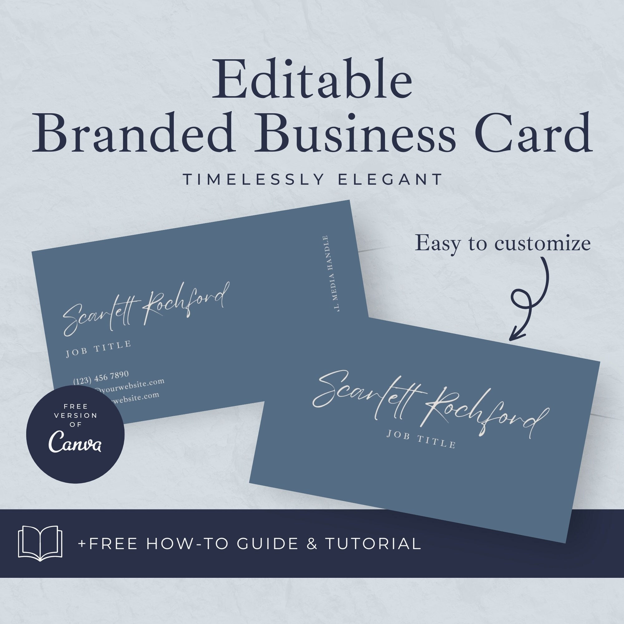 Editable Business Card Canva Instant Download Print Yourself Contact ...