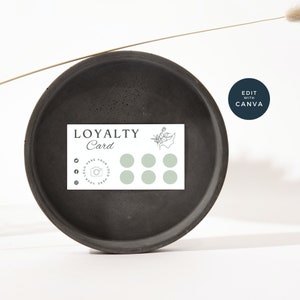 Beauty Loyalty Cards, DIY Marketing Cards Template Design, Nail Business Rewards Card, Lash VIP Cards, Salon Business Card 007-11 Sage Green