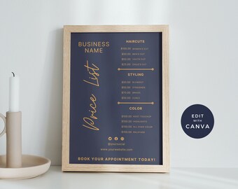 DIY Social Media Hair Price List Flyer Template| Hair price list | nails price list | lash tech price list, Instagram highlight price list