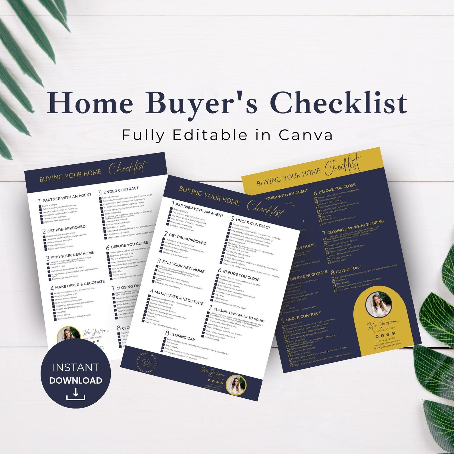 Purchase Checklist Example Home Buying Process Checklist, Real Estate Template, Canva Realtor ...
