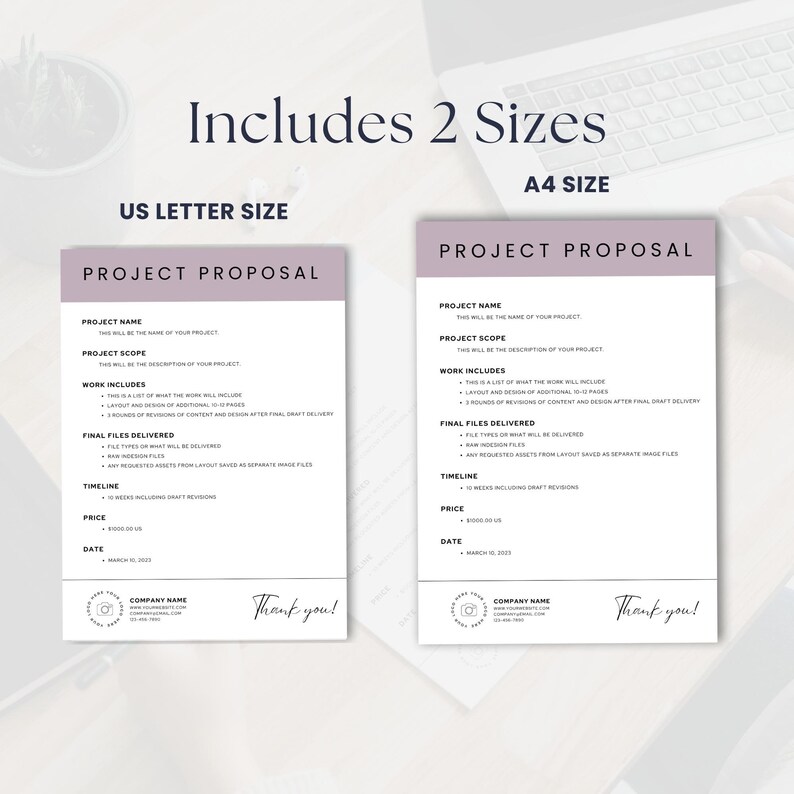 Project Plan Proposal Template | Creative Project Quote | Elegant Work ...