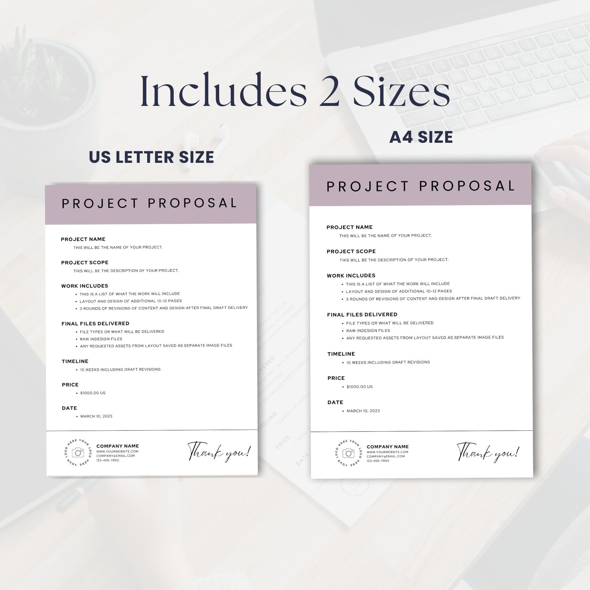 Project Plan Proposal Template | Creative Project Quote | Elegant Work ...