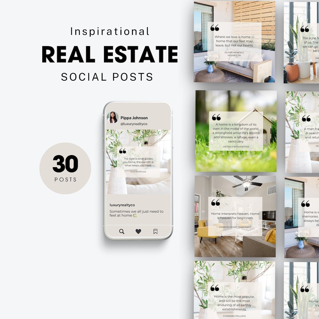 30 Real Estate Instagram Posts, Realtor Estate Social Media Templates ...