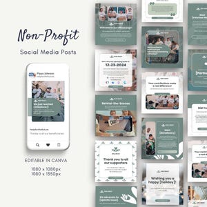 Nonprofit Social Media Templates | Non-profits, Charities, Activists, Grassroots, Social Justice | Instagram Facebook Posts | Canva Graphics